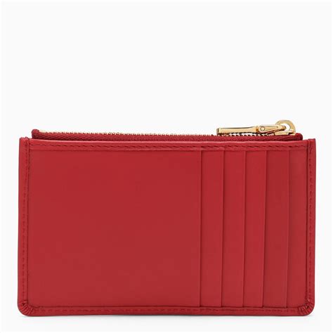 Miu Miu Red Card Holder ID Holder on Gold Chain 